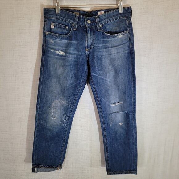 Ag Adriano Goldschmied Denim - Adriano Goldschmied Jeans Womens 26 Piper Slouchy Slim Crop Stitch Selvedge Pant